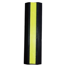 Loading dock bumper absorbs impact.